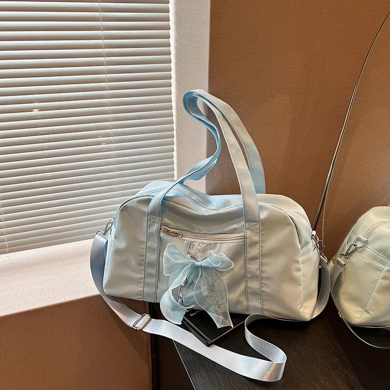 Nylon Large Capacity Commuting Crossbody Bags for Women Shoulder Bag Sewing Thread Bow Zipper Ladies 241111