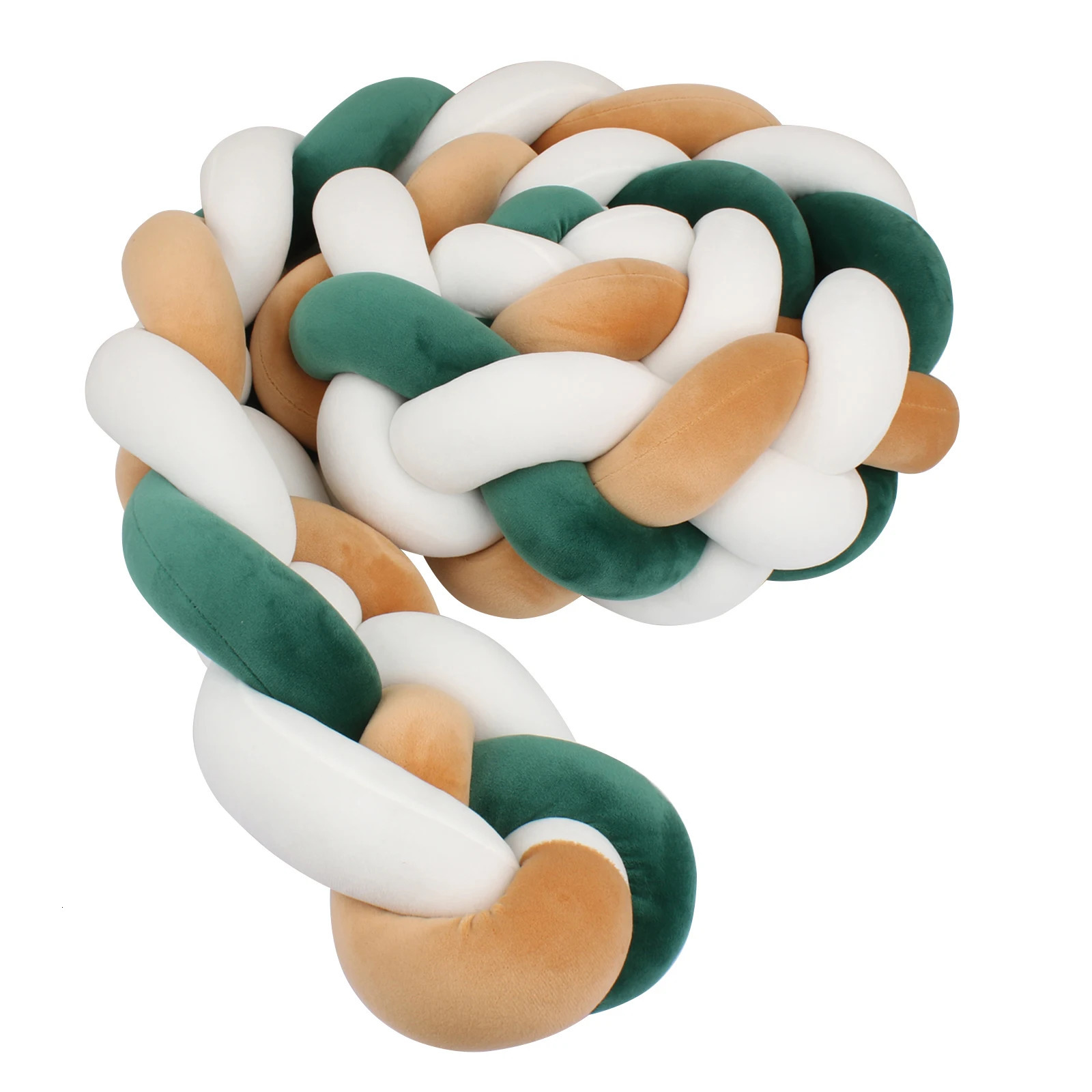 1M-4M Braided Baby Bed Bumper Handmade Cushion Knotted Braid Pillow Soft Pad Baby Room Decor Protector 240329