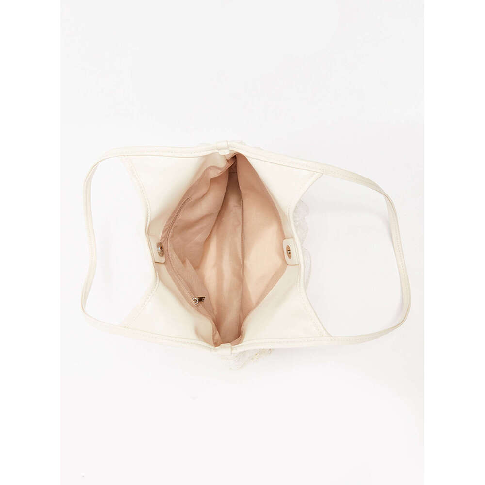 2024 summer new woven leisure holiday large capacity shoulder Fairy lace mesh underarm bag