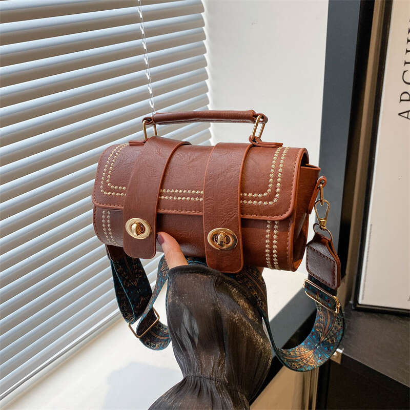1 piece pure color one women's fashion handbag wide shoulder strap small bag