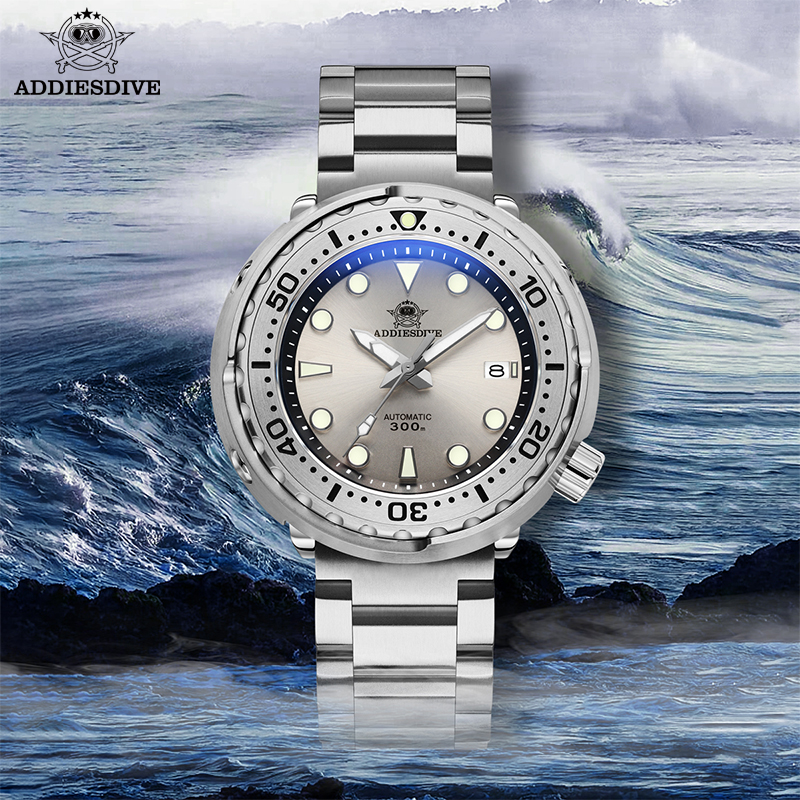 ADDIESDIVE Tuna Men Watch Luminous 30Bar Waterproof Calendar Display Sapphire Glass NH35 Automatic Mechanical Diver's Watch