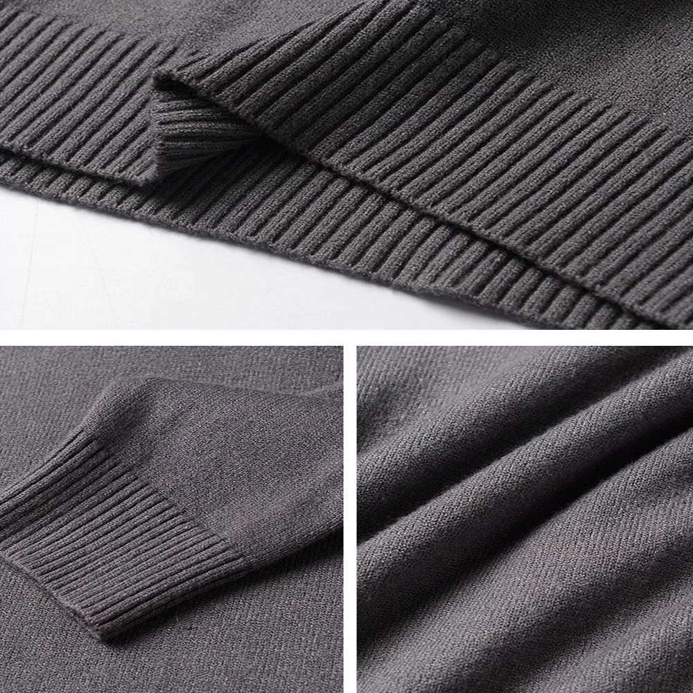 Turtle neck mens autumn knitted long sleeved high neck sweater mens clothing zipper W2411111