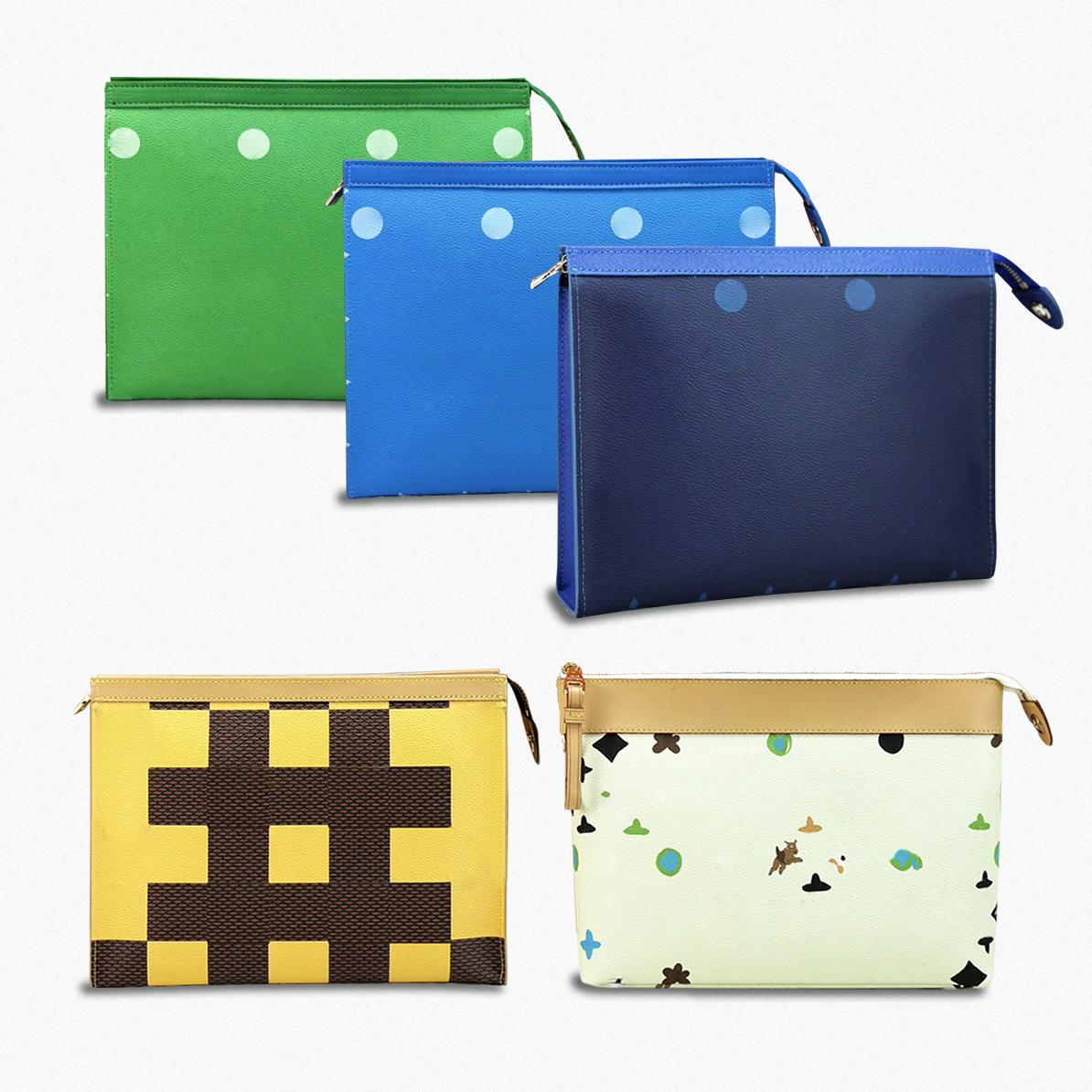 TOP Quality Luxury Clutch Bags Designer toiletry bag Man Women Fashion Cosmetic Bags Zipper Envelope Pouch Travel Storage Toiletries Pouch clutch Large wallet