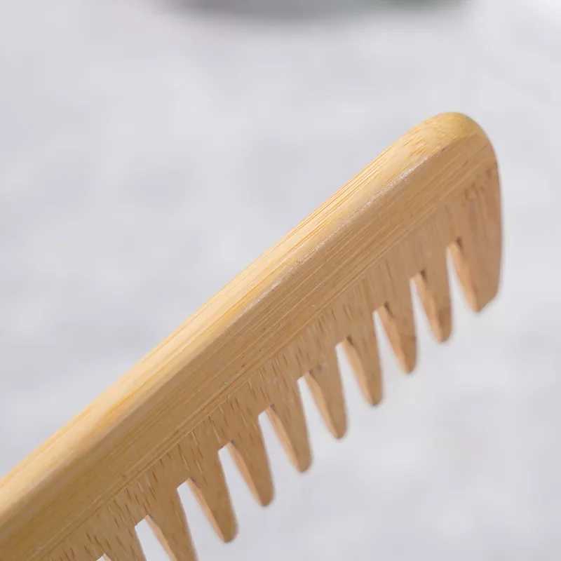 Bamboo wide tooth comb hair brush corner comb anti-static curly hair suitable for women men smooth massage and home salon use W241112