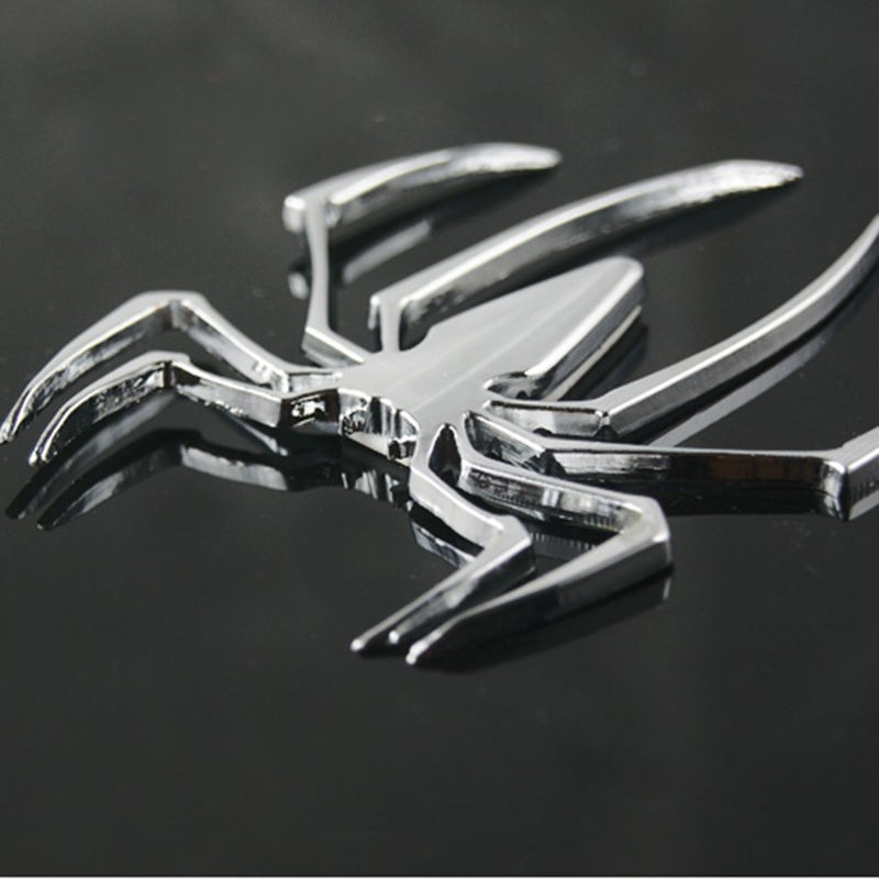 3D Car Stickers HOT Universal Metal Spider Shape Emblem Chrome 3D Car Truck Motor Decal Sticker