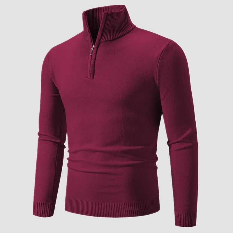 Autumn Mens Thick Half Zipper Sweatshirt Mens Hoodie Spring Solid Color Turtle Neck Sweatshirt W2411111