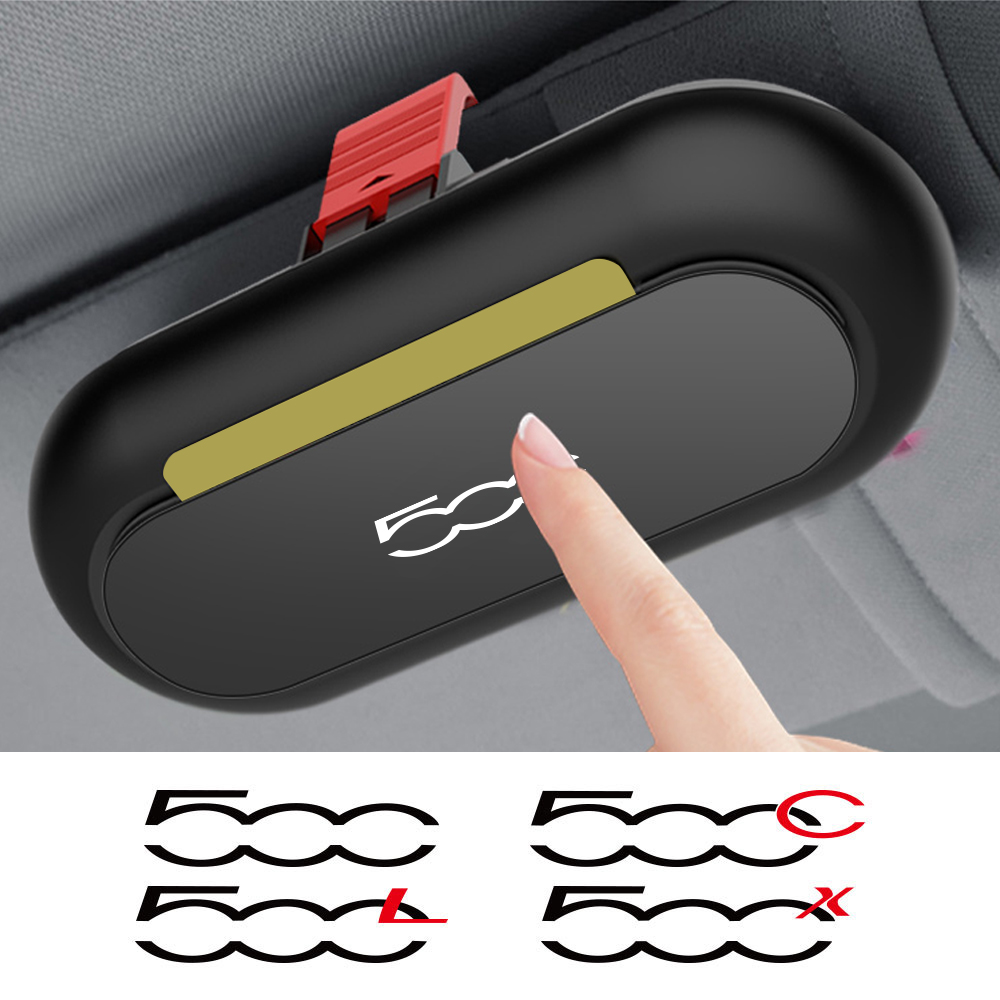 Car Sun Visor Glasses Buckle Case Holder For Fiat 500 500C 2012 500X 500L Abarth 695 Storage Box Car Interior Accessories Tools 58149 5 60771