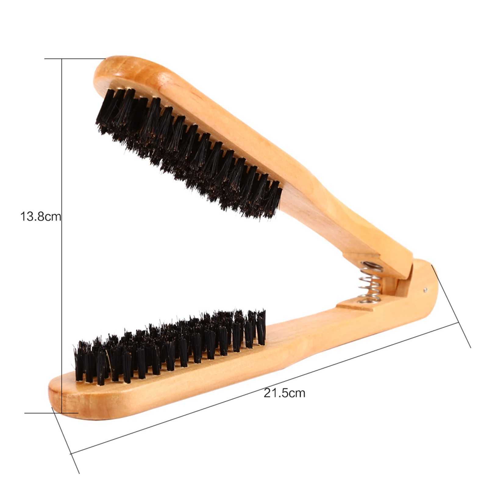 Professional hair clipper double brush wooden brush anti-static straight hair tool comb hair clipper tool W241112