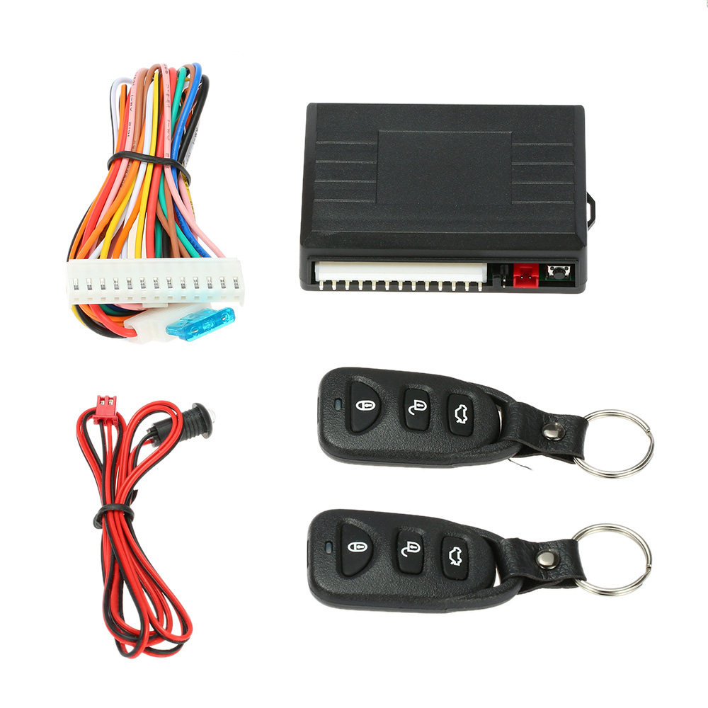 Universal Car Door Lock Trunk Release Keyless Entry System Central Locking Kit With Remote Control Remotely with Flashing Alert ec979