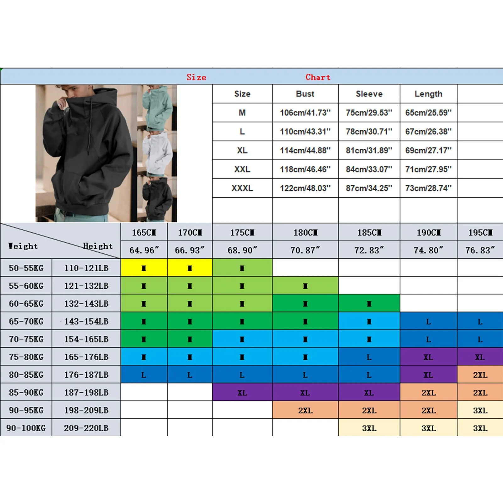 Mens Turtleneck Hoodie Solid Color Loose Casual Sweatshirt American Style Hip Hop Street y2k Pullover Sweater Warm Hooded Tops 241111