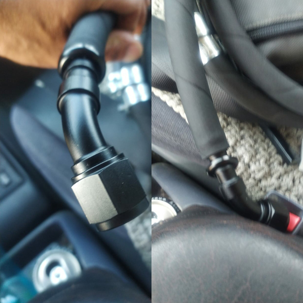 Uuiversal Aluminum AN4 AN6 AN8 AN10 Fitting Oil Fuel Push On 0 90 45 180 Degree Rubber Tube Hose End