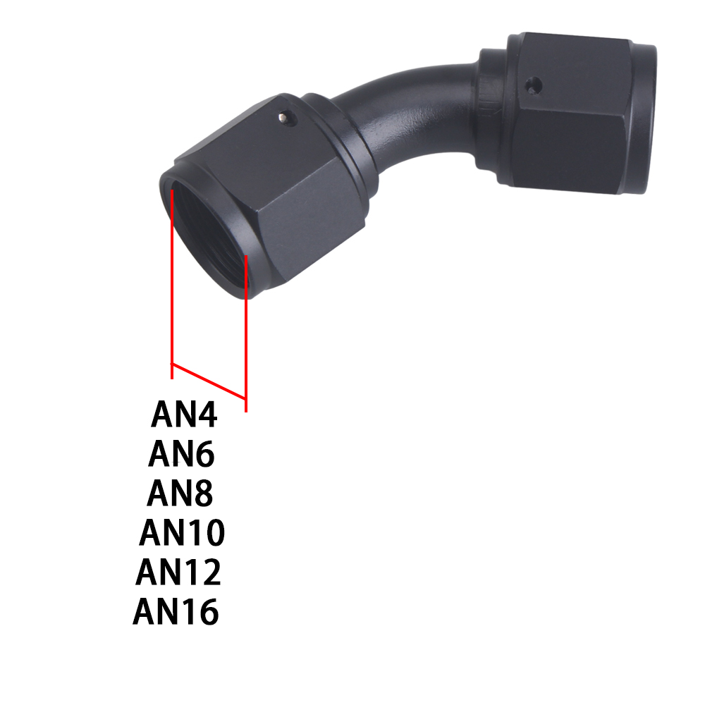 Universal 0 45 90 180 Degree to AN6 AN8 AN10 Female Hydraulic hose Elbow Oil Cooler Fitting Hose Fittings