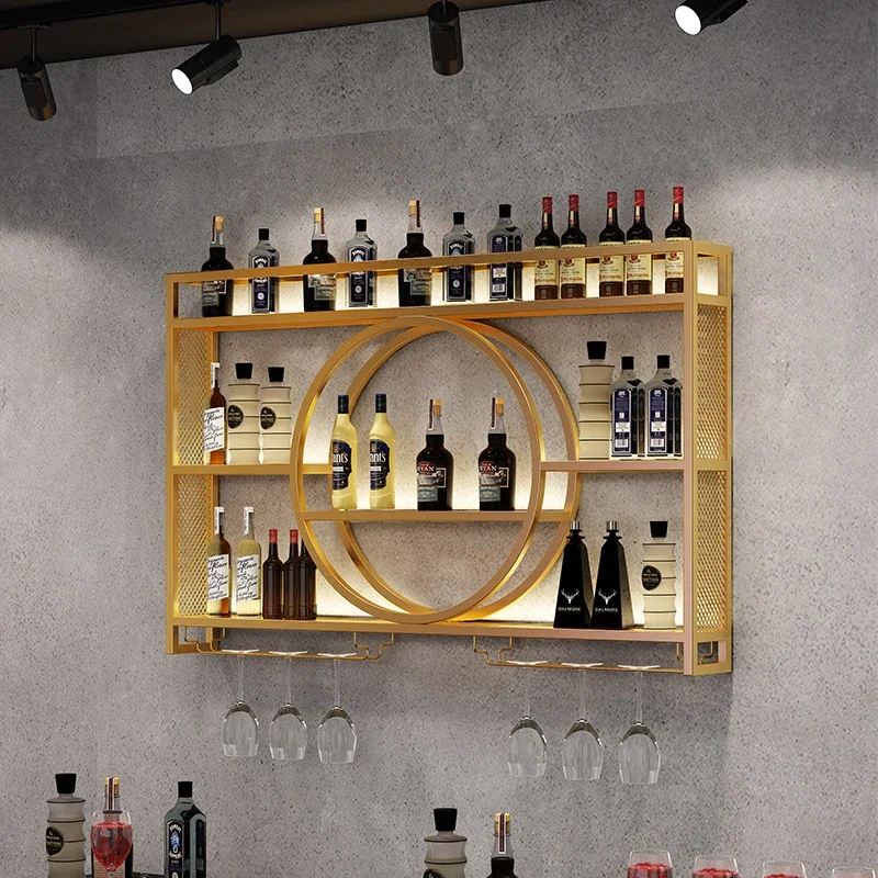 Plane Display Wine Rack Free Standing Modern Wall Liquor Store Gold Wine Rack Display Large Luxury Botellero Vino Decoration