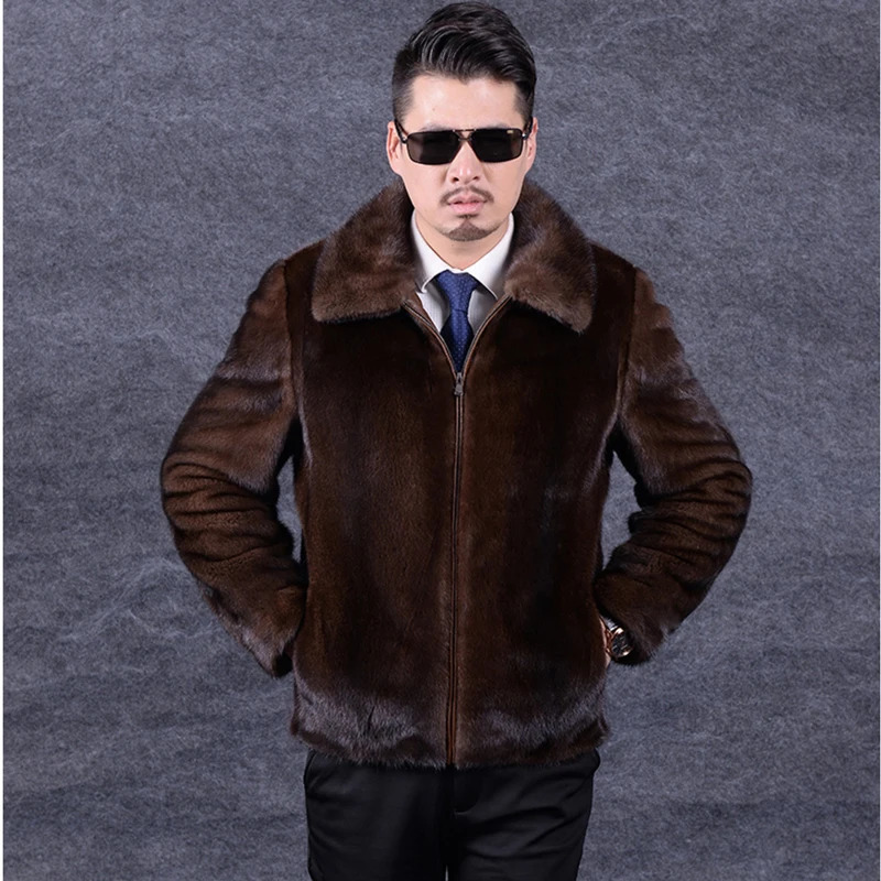 fur coat for autumn and winter mint mens long hat coat large fur coat mens jacket 241112
