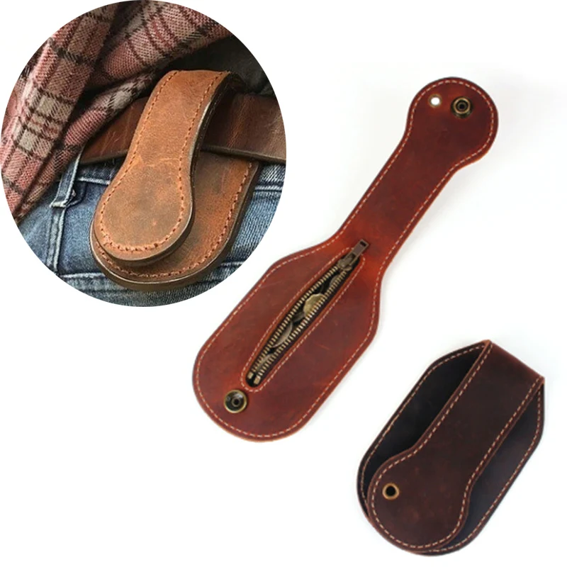 Retro Men Leather Coin Purse Outdoor Utility Anti-lost Multi-Tool Jacksap Wallet Women Fanny Pack Key Holder Case Carteras 15a16 5 5d3f2