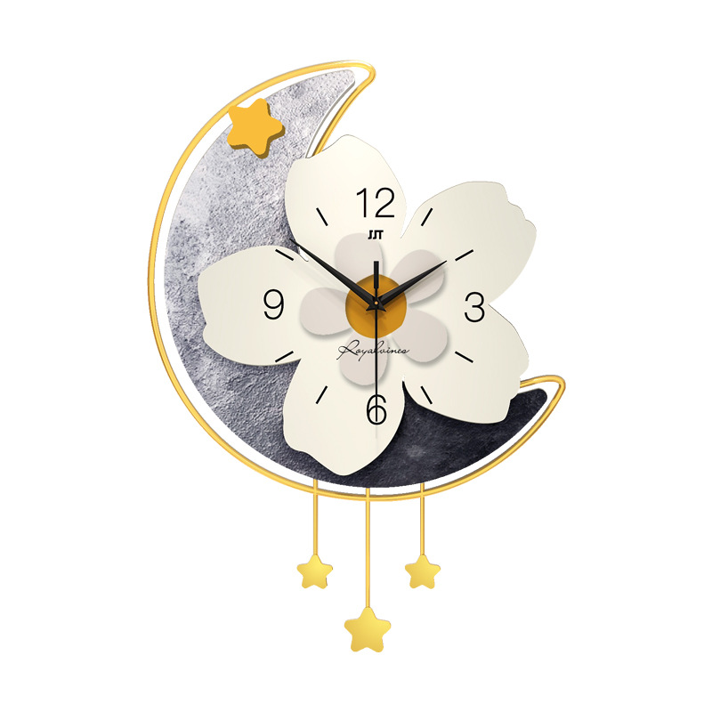 Modern Simple Wall Clock Living Room Home Flower Wall Clock Art Creative Stylish Digital Silent Large Reloj De Pared Home Decor