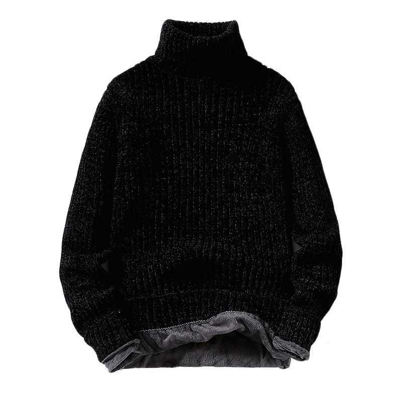 Autumn and winter new sweater mens casual turtle neck knitted mens loose solid color thick zipper mens fashion street clothing zipper mens W2411111