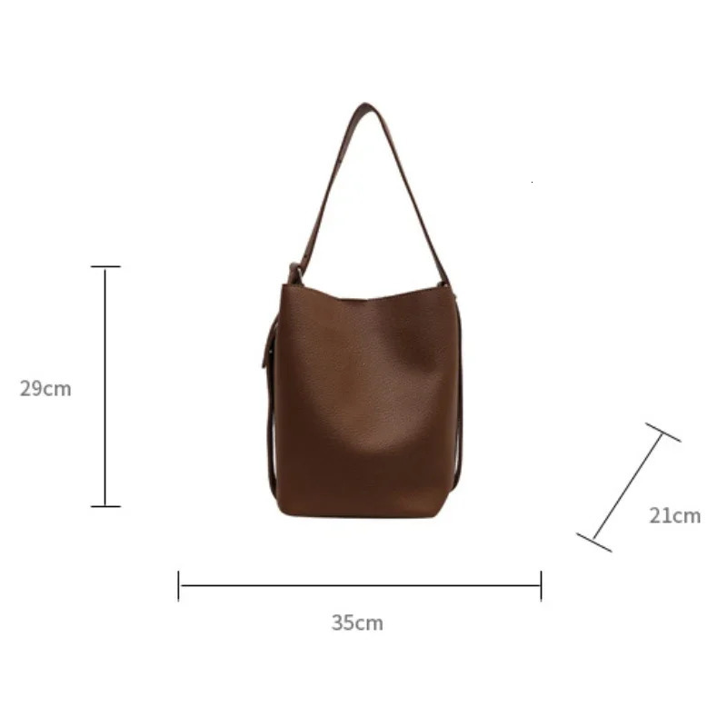 2pcsset Retro Small Solid Color Leather Shoulder Bags for Women ner Korean Fashion Female Handbags Underarm Bag Purse 241111