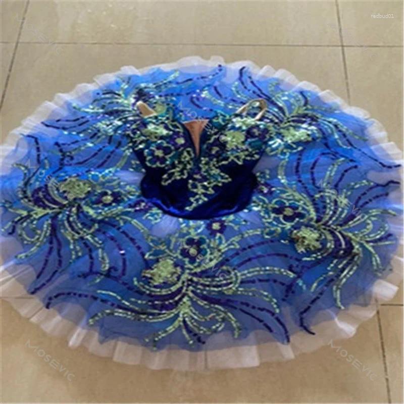 Stage Wear Royal Blue Professional Ballet Tutu Competiton Skirt Women Pink Classical Costume Dress For