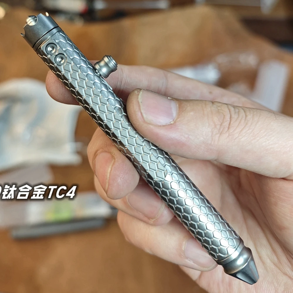 EDC Brass and Red Copper Titanium Alloy Clips Signature Pen Writing Portable Outdoor Tools Pen
