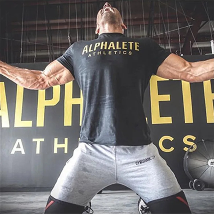 Men Muscle Shirts Cotton Elastic Slim Fit for Men Workout Casual Bodybuilding T-shirt Letter Printed 241111