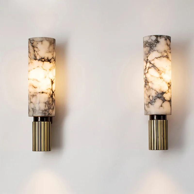 Modern natural marble wall lamps living room and bedroom decorations LED lamps retro Sconce home applications 241111