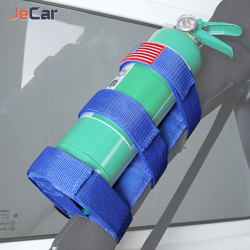 JeCar Universal ABS Oxford Cloth Car Fire Extinguisher Tie Roll Bar Jeep Wrangler JK JKU JL TJ CJ Auto Interior Accessories 1726d