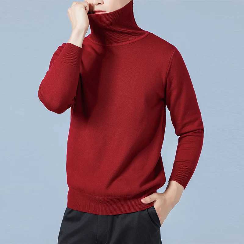 Hot selling mens sweater 6-color long sleeved turtle neck zipper soft and warm wool knitted jumper mens clothing W2411111