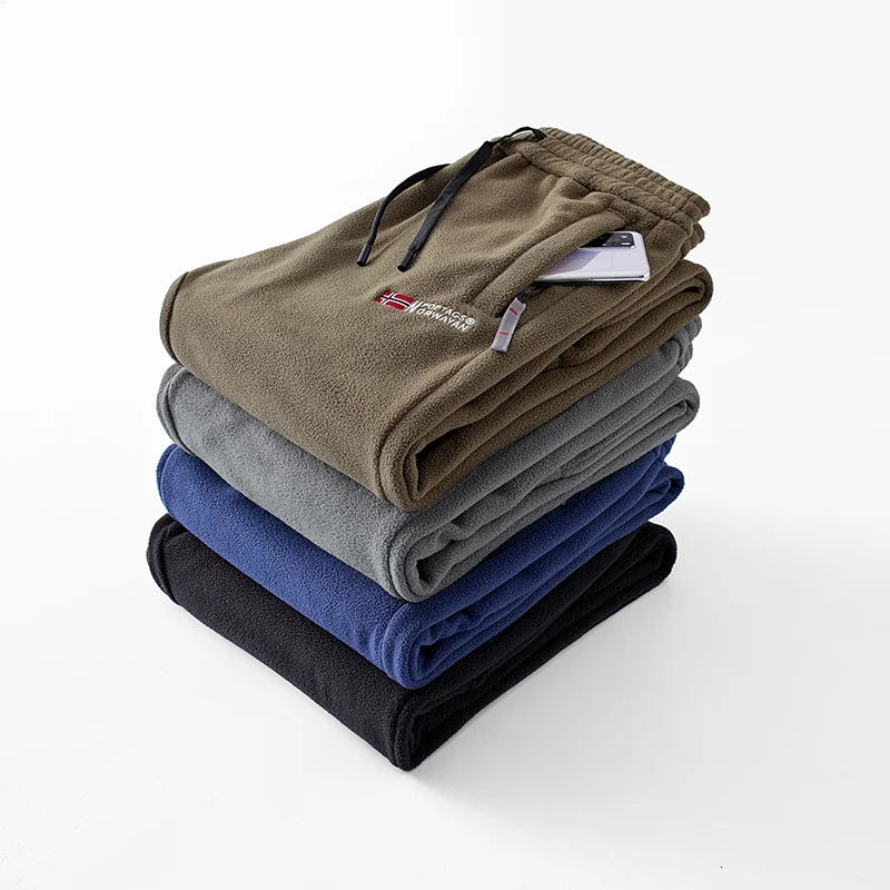 Mens wool sports pants winter thick double-sided wool casual mens jogging pants 241111