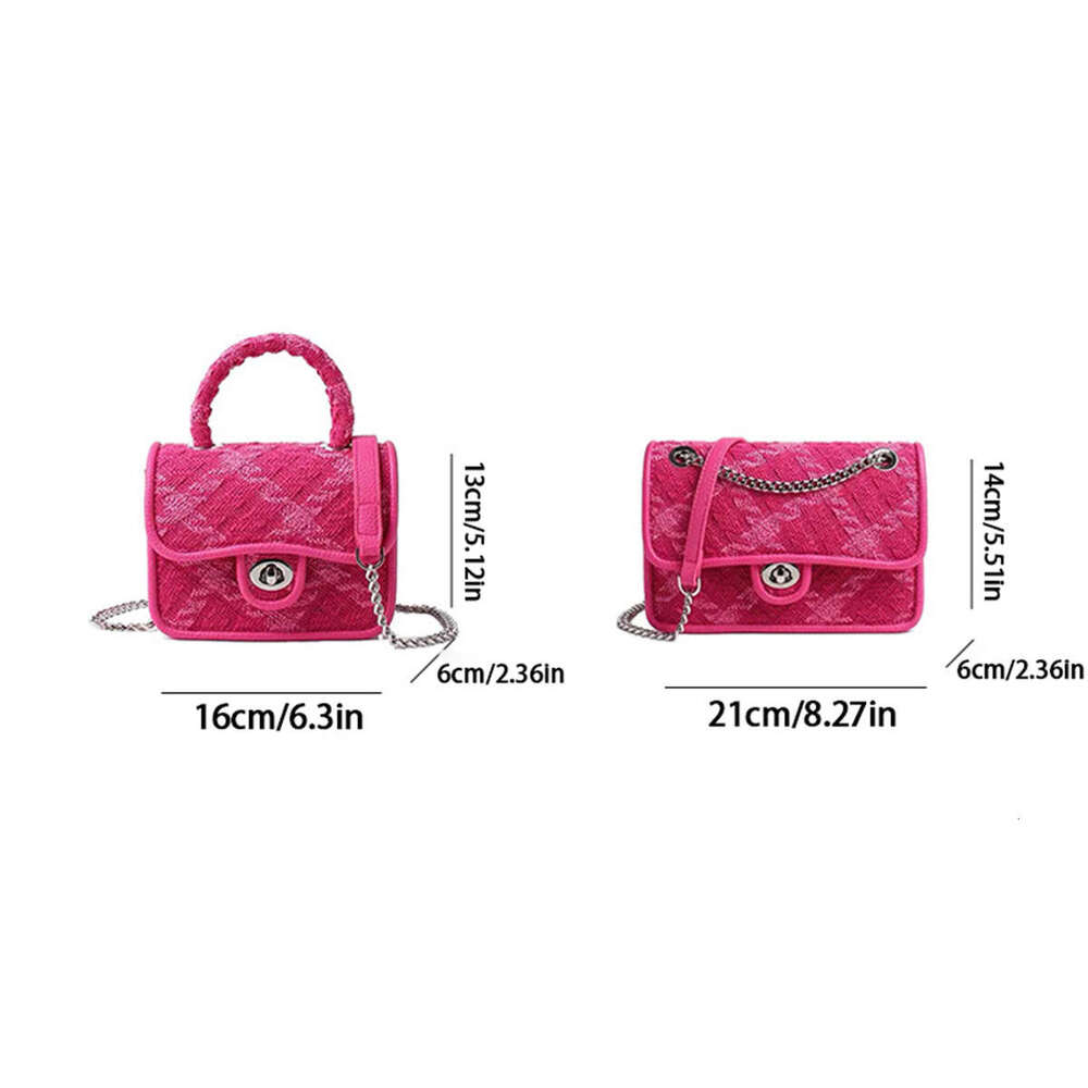 2024 women's high-grade textured buckle dia chain small square bag single shoulder crossbody handbag woman