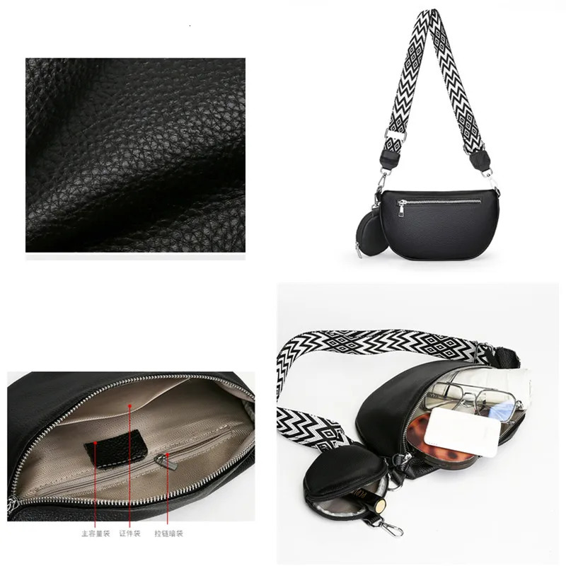 Soft Genuine Leather Fashion Saddle Bag Shoulder Crossbody y Women Cow Casual Phone Pouch Ladies Handbag Purse 241111