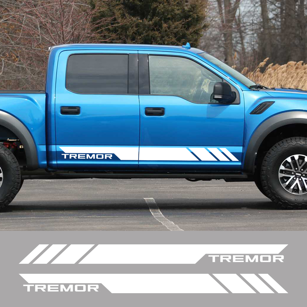 Pickup Stickers For Ford Tremor F150 F250 Car Door Side Skirt Stripes Decals Truck Graphic Vinyl Decor Cover Auto Accessories