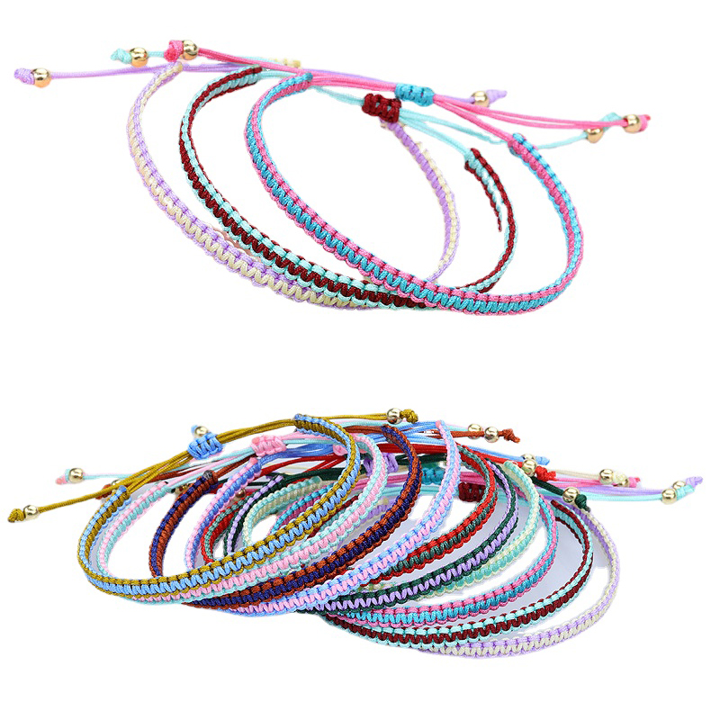 Outdoor Women Man Friendship Beach Bracelet Luck Thread Knots Woven Braid Rope Weave Hand Wrist Strap Bangle Jewelry Accessories 5b6ea 5