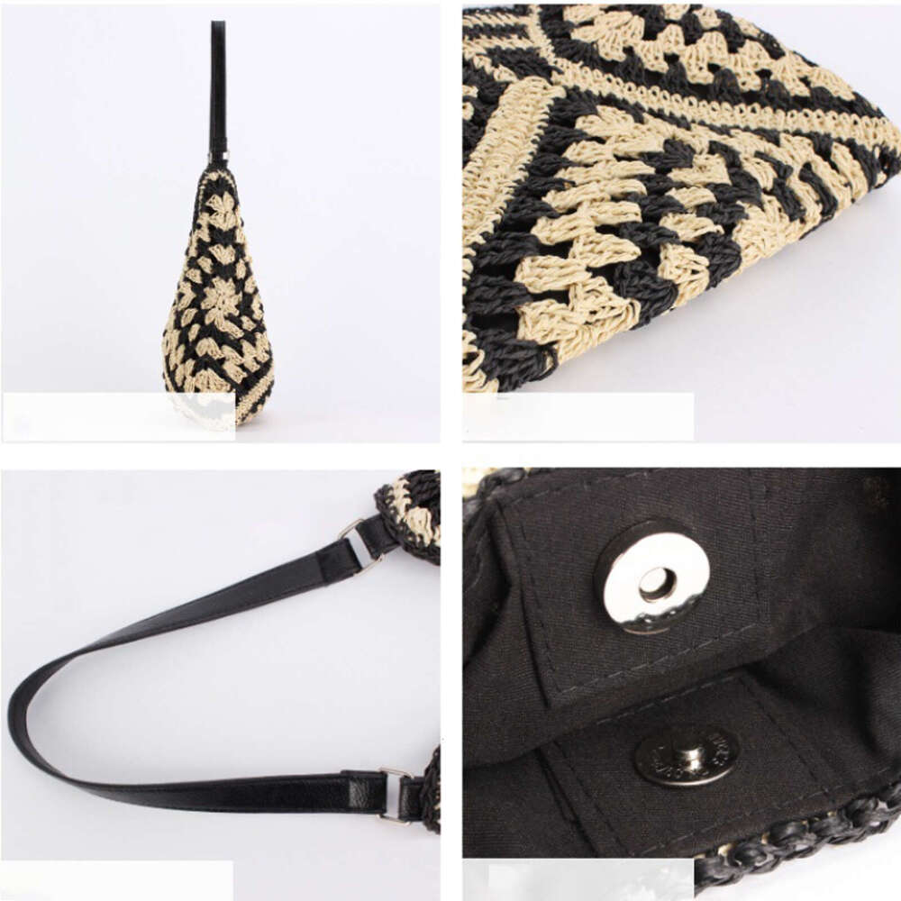 Women Straw Tote Large Capacity Vintage Vacation Shoulder Everything Casual Handbag Designer Hollow Summer Beach Bag