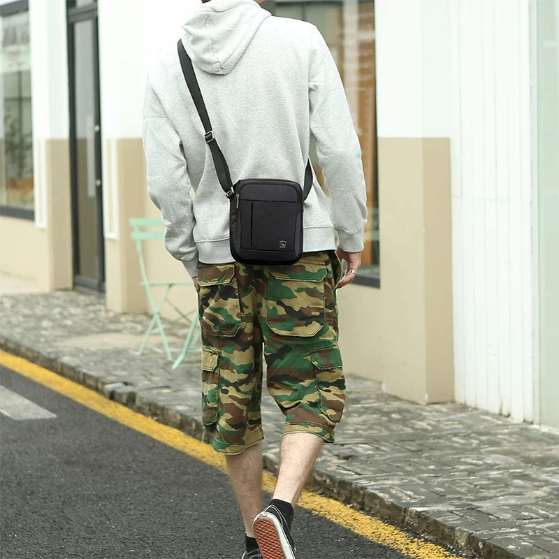 OIWAS Crossbody Bag Mens Pouch Small Man Bags Mini Single Shoulder Messenger Cross Body Wallet for Travel Work School 241111