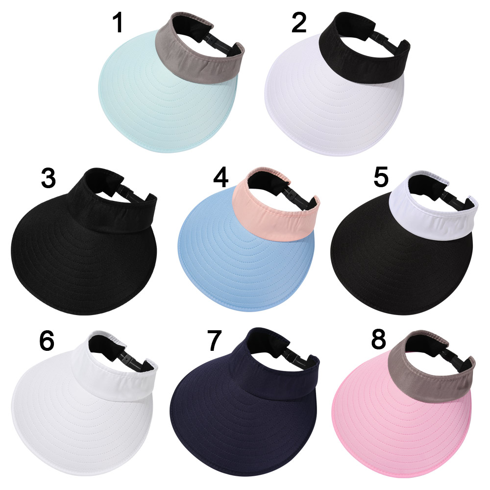 Casual Women Men Wide Brim Portable Adjustable Sun Visor Beach Cap Sports Golf Hat