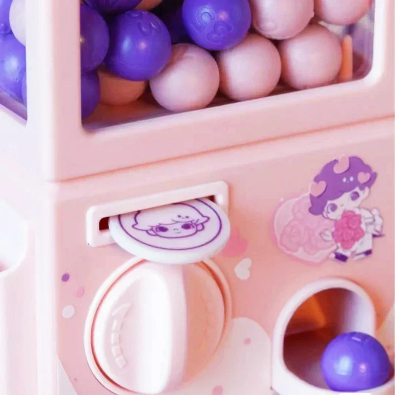 Pink Machine Figure Capsule Machine GASHAPON Party Game Toy with Card Molly Dimoo Figure Gift Party