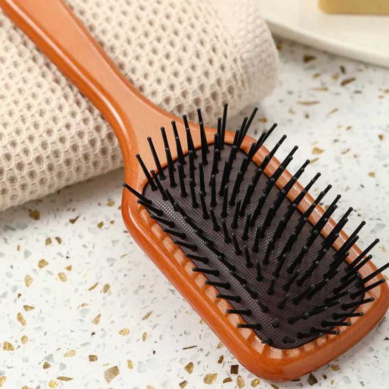 Aveda Wood Comb Professional Health Paddle Hair Care Hairless Massage Brush Hair Comb Scalp Care Hair Brush W241112