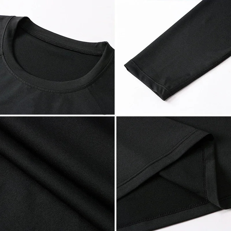 Autumn Running T-shirts Mens Quick Dry O-neck Long Sleeve Compression Shirt PRO Tight Sportswear Gym Clothing Fitness T Shirts 241112