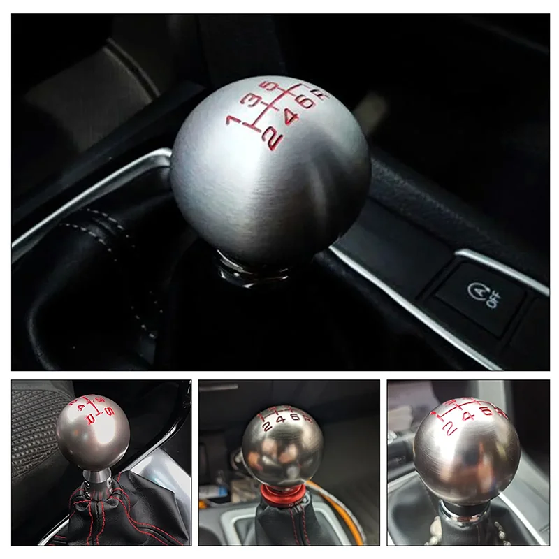 JDM ddmysmile Speed Aluminum 5/6 Ball Shape Shift Gear Knob M10*1.5 For Honda Fit Civic City Fd2 Fn2 Ep3 TYPE R Dc2 Dc5 Ap1 Ap2 S2000 F20c Smile M10*1