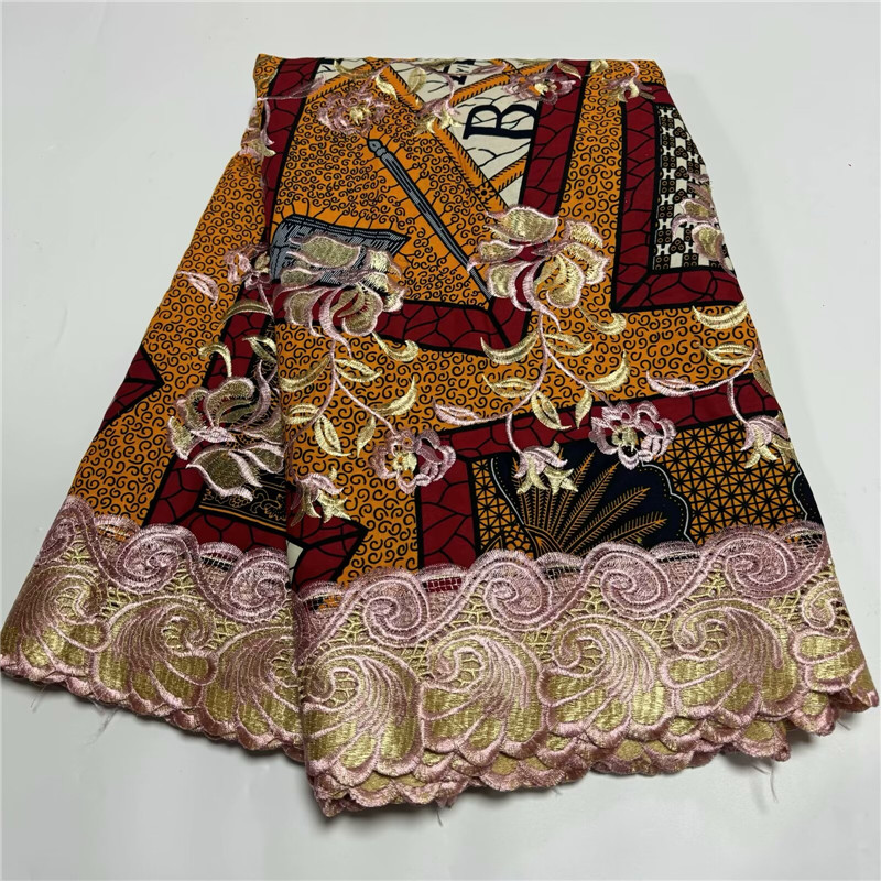 Wholesale Prices 2024 New Hot Sell African Wax Lace Fabric High Quality Wax Lace Craft DIY Textile Materia for Hand sewing 1992