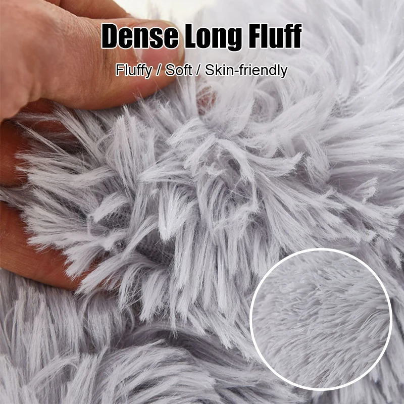 40100cm Fluffy Pets Dogs Beds Large Round Dog Bed Super Warm Soft Cat House Plush Nest Winter 241111