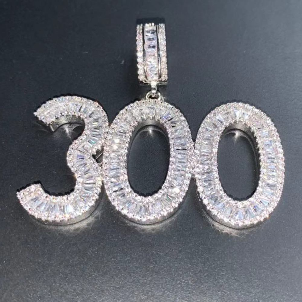 TopBling Hip Hop Simulated Diamond Pendant Necklaces A-Z 0-9 Custom Name Letters Charm Gift for Men Women