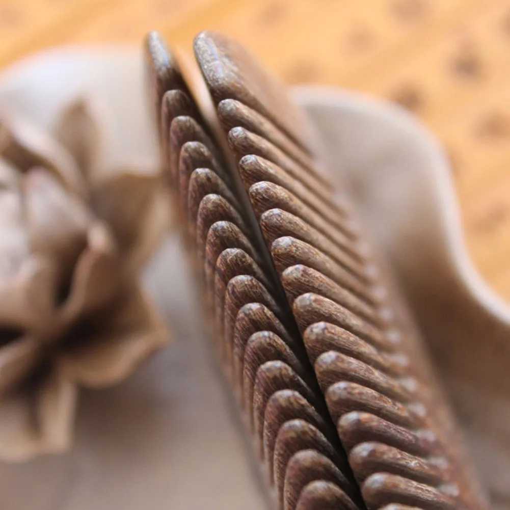 Women and men use vintage sandalwood beard and hair comb handmade natural wooden comb with fine and wide teeth W241112