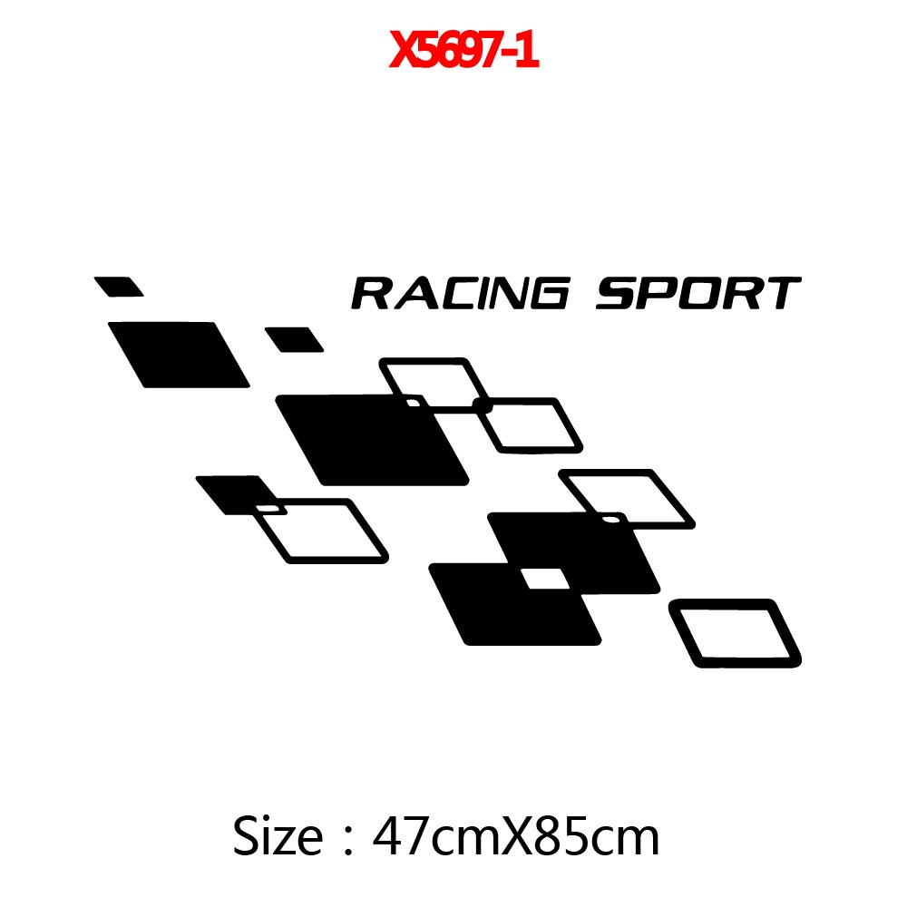 Racing Sport Text Lattices Sticker For POLO Golf CC GTI-R LINE-R Car Body Side Door Decor Vinyl Decal Auto Tunning Stickers