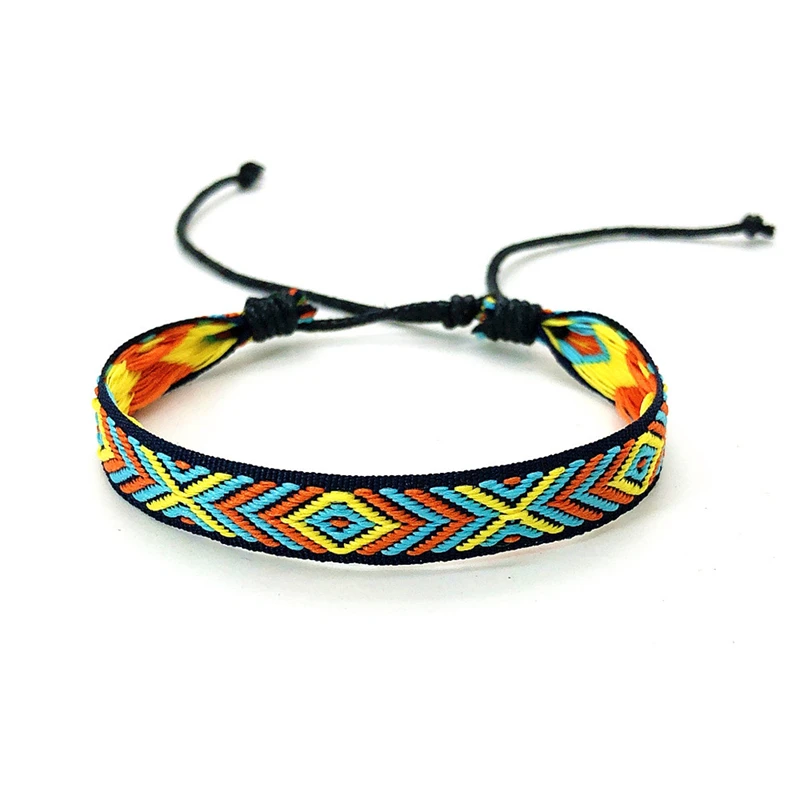 Unisex Handmade Woven Bracelet Wholesale Ethnic Cloth Braided Bracelets for Women Men Bohemian Hippie Friendship Jewelry 633d8