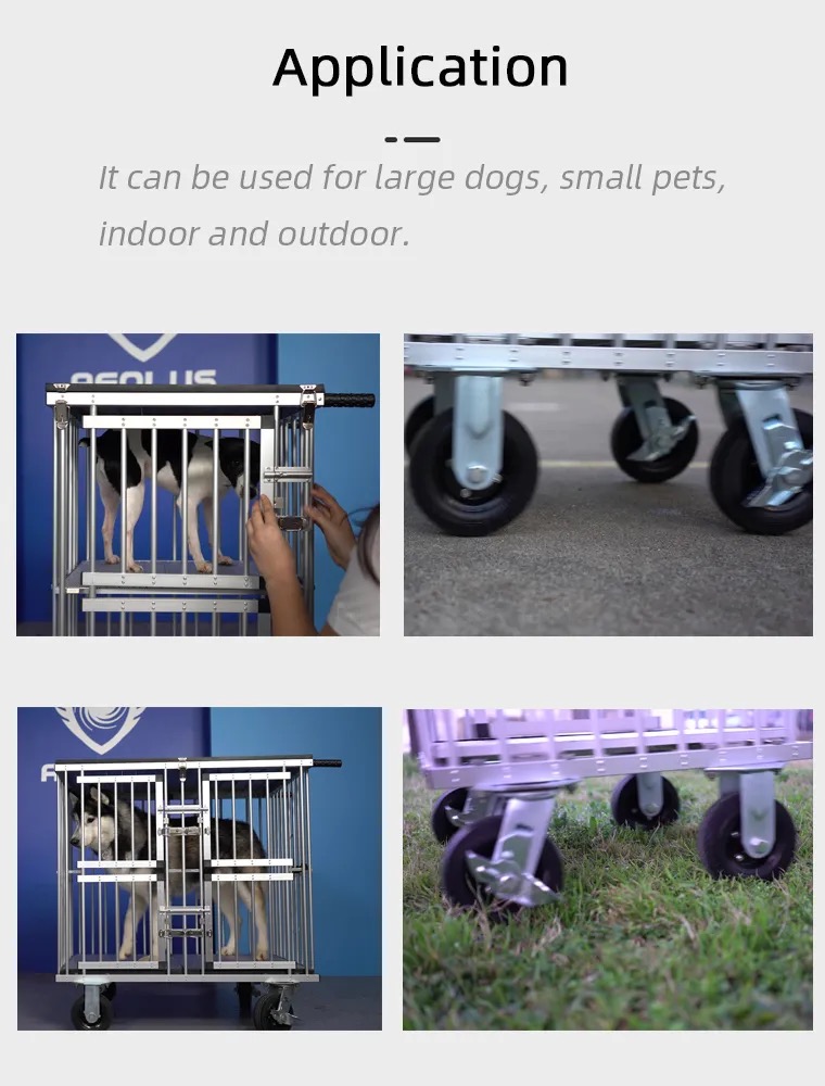 Wholesale Large Size Aluminum Dog Trolley pet show trolley Portable Pet Stroller Dog Show Cage