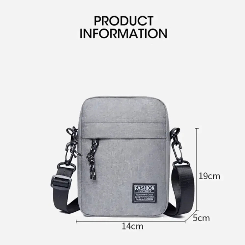 Nylon Shoulder Bag Black Grey Blue Casual and Fashionable Men Hand Retro Business Crossbody 241111