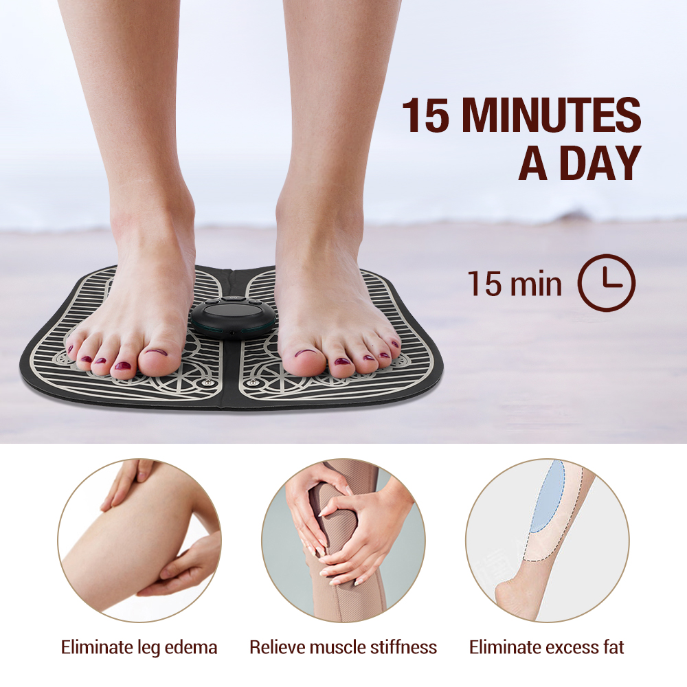 EMS Foot Massager Mat Muscle Stimulator Electric TENS Heating Feet Massager Pad Foldable Massage Mat Terapia Fisica Salud ffa4e