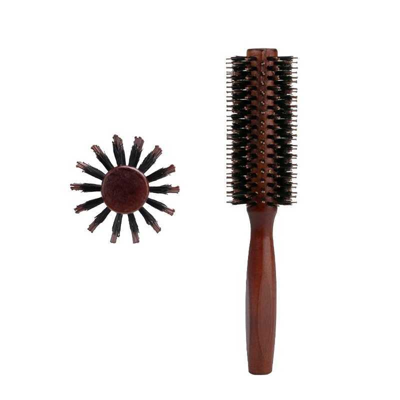 Pcs Wooden Handle Round Curling Brush Straight Twill Hair Comb Pig Mane Round Barrel Curling Brush Curling Tool W241112